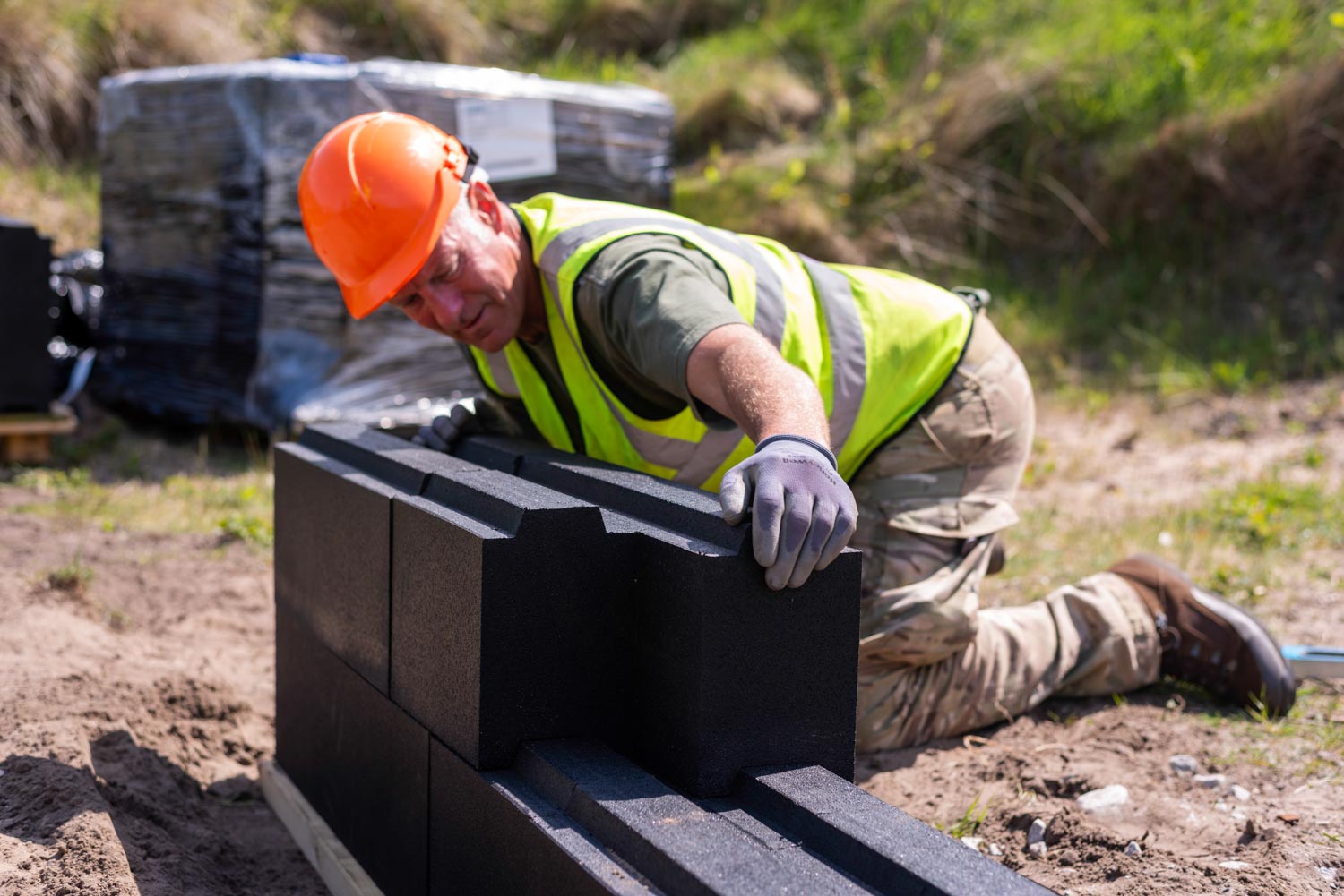 Military training range protection using ballistic blocks
