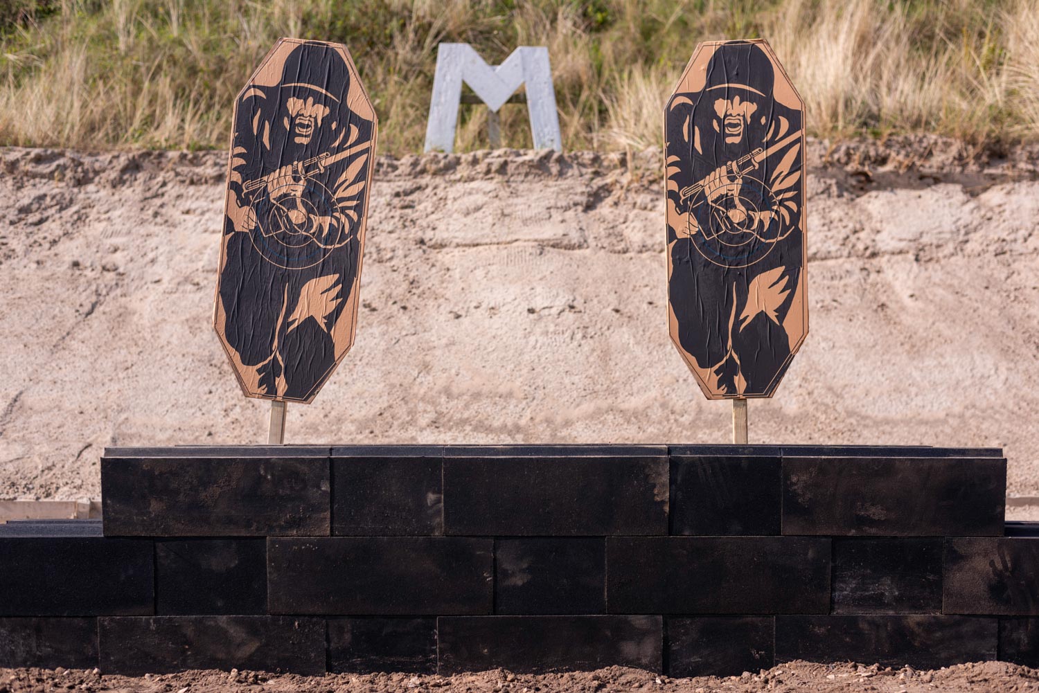 Completed target protection system at military training facility
