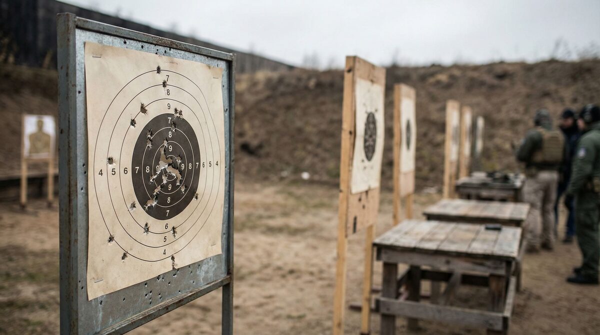Shooting range with Linatex target backing system