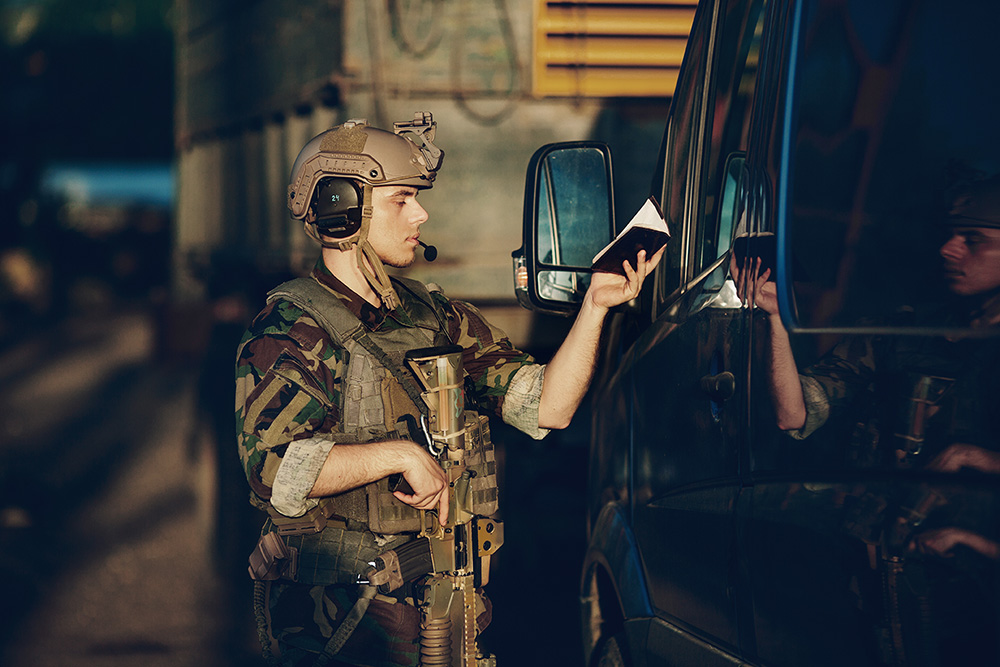 Military checkpoint protection